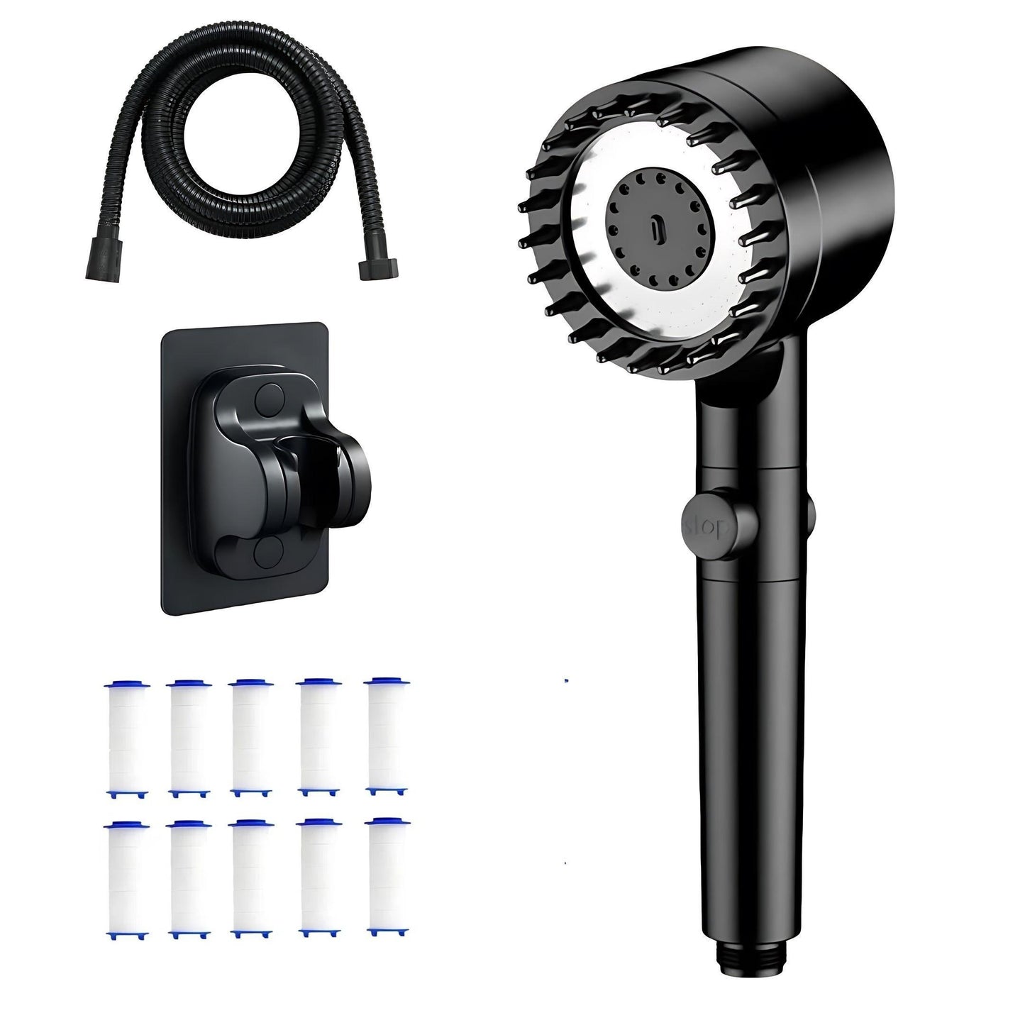 Shower Head Set With Massage Head Mode-Switching Watering Modes