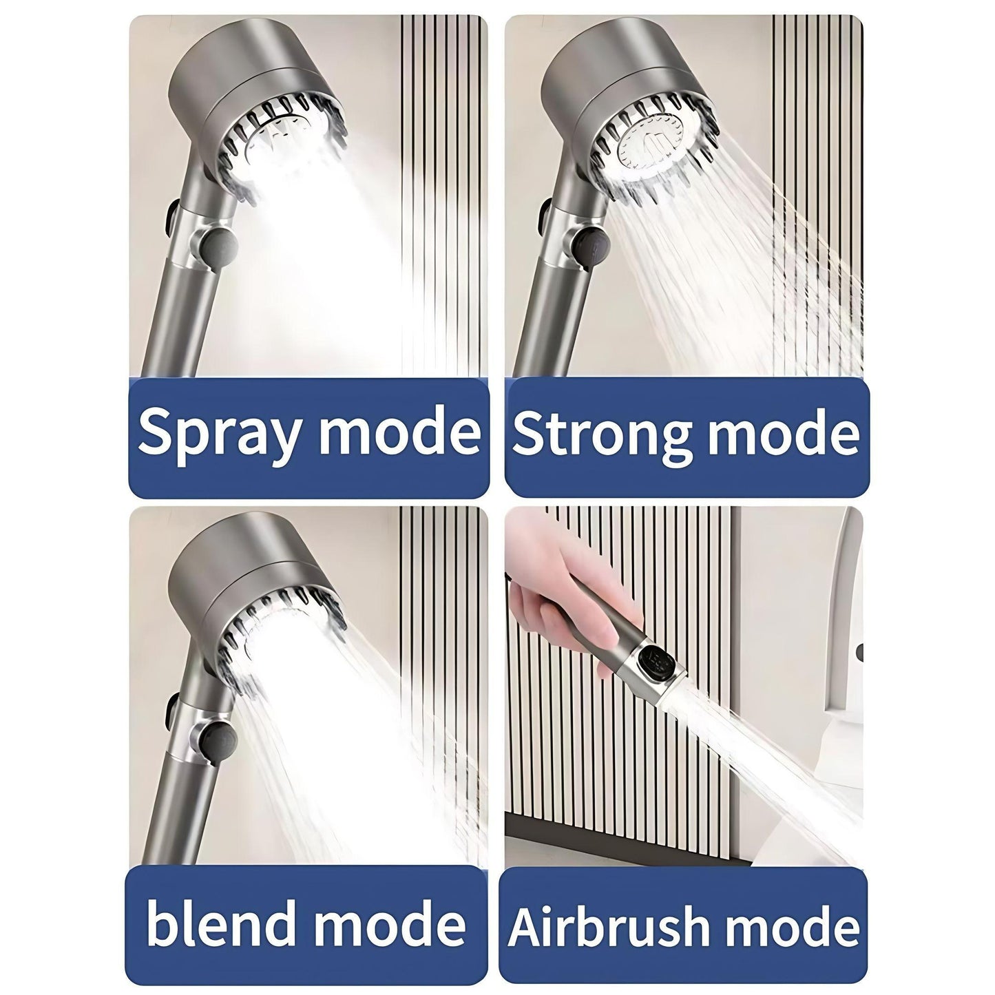 Shower Head Set With Massage Head Mode-Switching Watering Modes