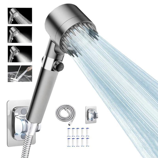 Shower Head Set With Massage Head Mode-Switching Watering Modes
